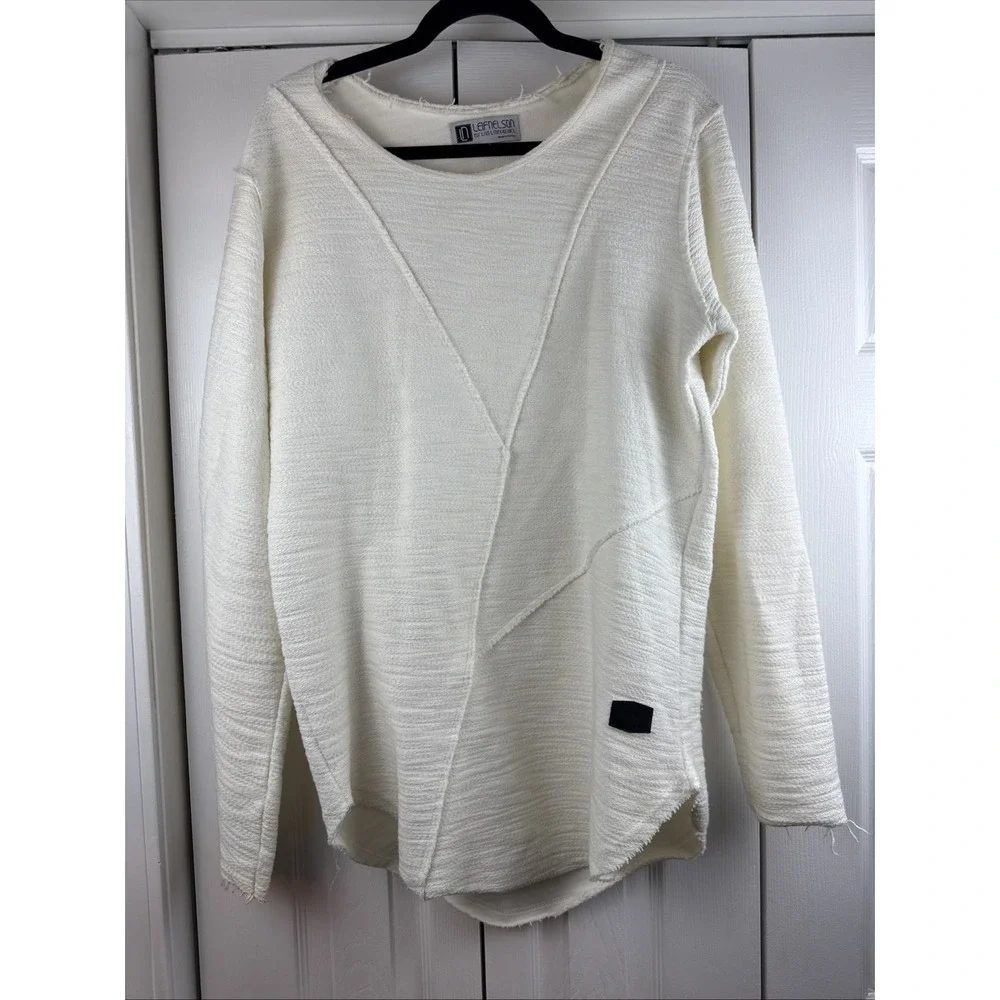 Leif Nelson White Long Sleeve Textured Knit‎ Sweater Men's Size Large